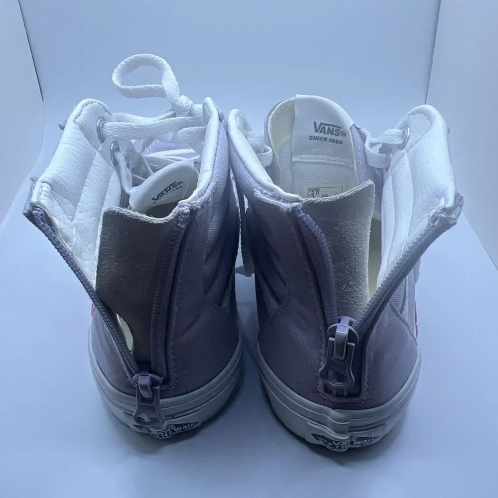 Vans Sk8 Hi Kids Size 2 Lavender Floral High Top Sneakers Girls Purple Flowers